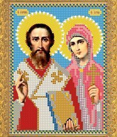 Рисунок на ткани для вышивания бисером 344М "Св.Куприян и Устиния" Рисунок на ткани для вышивания бисером 344М "Св.Куприян и Устиния"