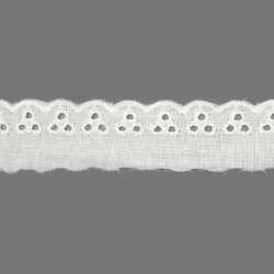 Прошва №98035 х/б ш.2,5 см белый  1/13,7 м Прошва №98035 х/б ш.2,5 см белый  1/13,7 м