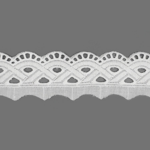 Прошва №M110727 х/б ш.3,5 см белый  1/13,7 м