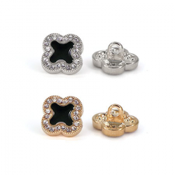 Пуговица со стразами квадрат 12 мм, 1/25 шт