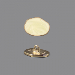 Пуговица №П-128/1 28L крем/золото 1/25 шт