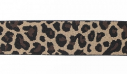 Резинка полиэстер "Леопард" коричн. 4 см 1/23 ярд